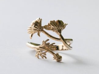 Bronze Adjustable Cosmo Ring - October Birth Flower