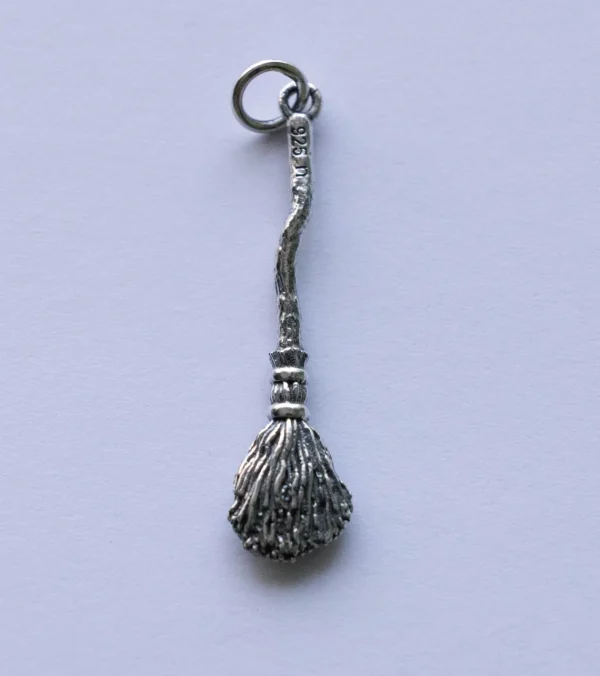 925 Sterling Silver Witch's Broom Charm