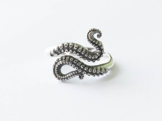 925 Sterling Silver Octopus Tentacle Adjustable Ring