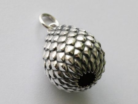 925 Sterling Silver Scaled Dragon Egg Charm