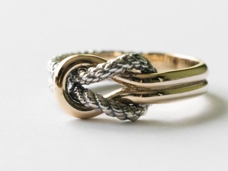 925 Sterling Silver and Bronze Reef Knot Ring