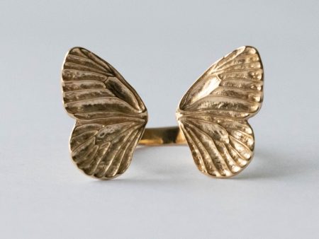 Bronze Butterfly Wings Adjustable Ring