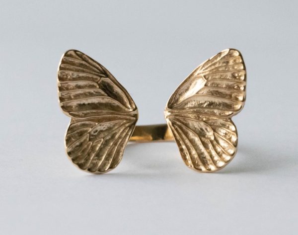 Bronze Butterfly Wings Adjustable Ring