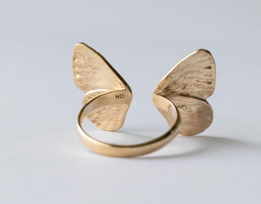 Bronze Butterfly Wings Adjustable Ring - Image 3
