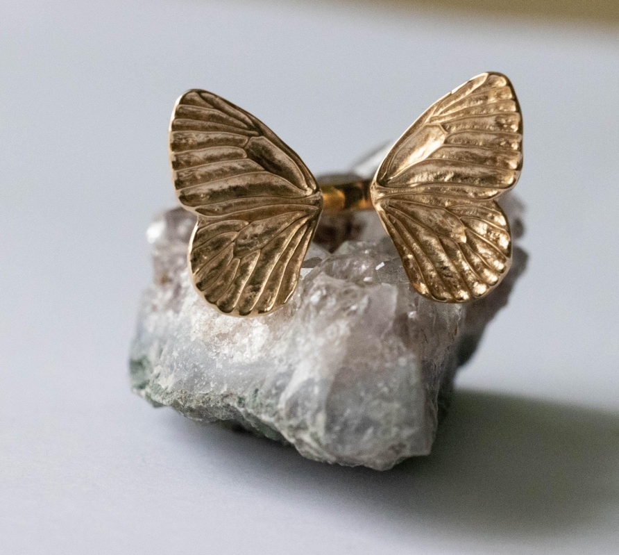 Bronze Butterfly Wings Adjustable Ring - Image 4