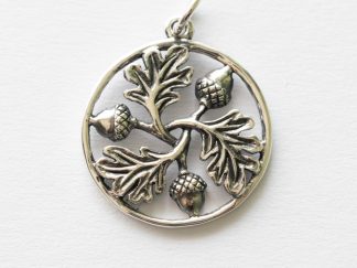 925 Sterling Silver Oak Leaf and Acorn Mandala Charm