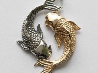 925 Sterling Silver and Bronze Double Koi Pendant