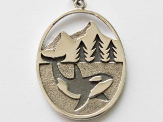 925 Sterling Silver Orca Pendant
