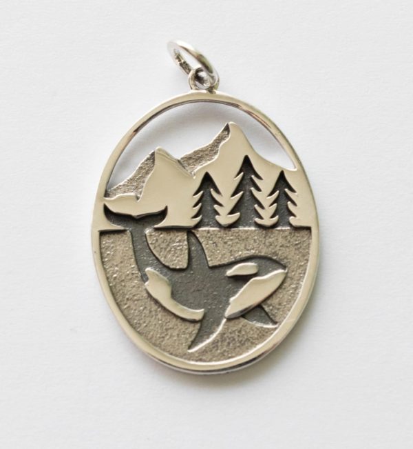 925 Sterling Silver Orca Pendant