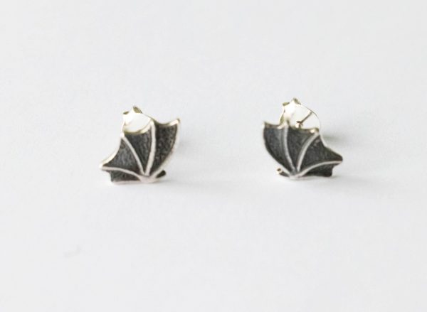 925 Sterling Silver Dragon Wing Post Earrings ( 1 pair)