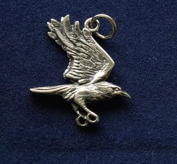 925 Sterling Silver Flying Raven Charm