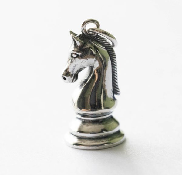925 Sterling Silver Knight Chess Piece Charm