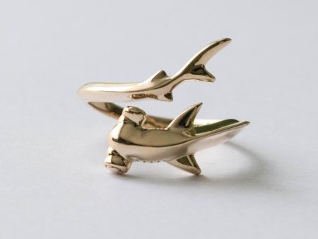 Bronze Adjustable Hammerhead Shark Ring