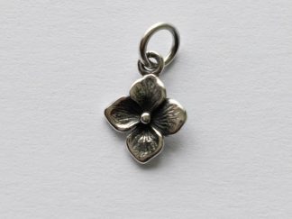 925 Sterling Silver Small Single Hydrangea Charm