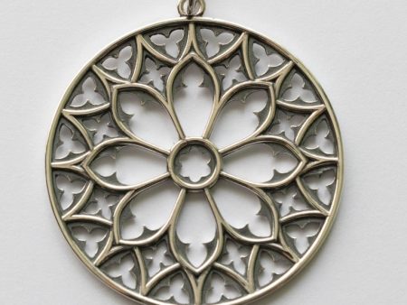 925 Sterling Silver Cathedral Rose Window Pendant