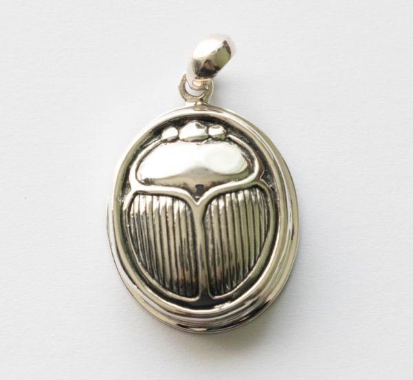 925 Sterling Silver Scarab Locket Pendant