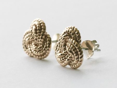 Bronze Rope Trinity Knot Post Earrings (1 pair)
