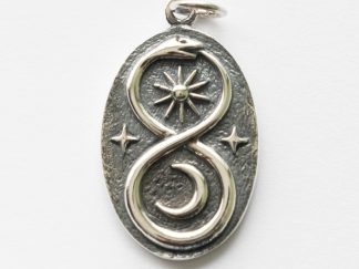 925 Sterling Silver Infinity Snake with Sun and Moon Pendant
