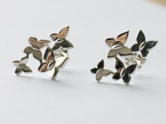 925 Sterling Silver Butterfly Cluster Post Earrings ( 1 pair)