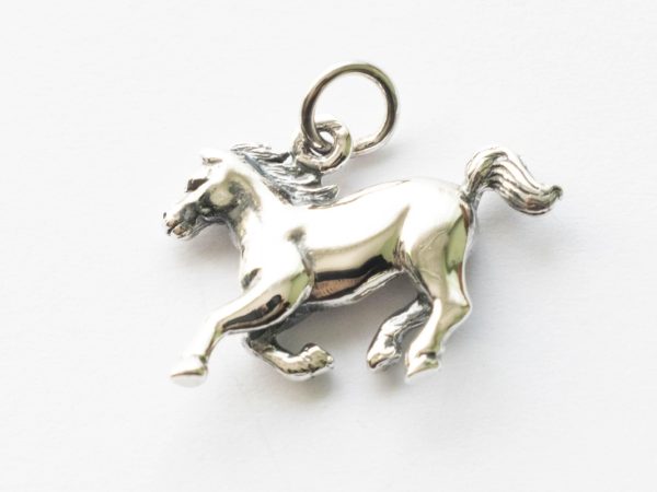 925 Sterling Silver Running Horse Charm