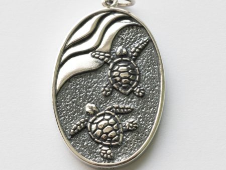 925 Sterling Silver Baby Sea Turtles Pendant