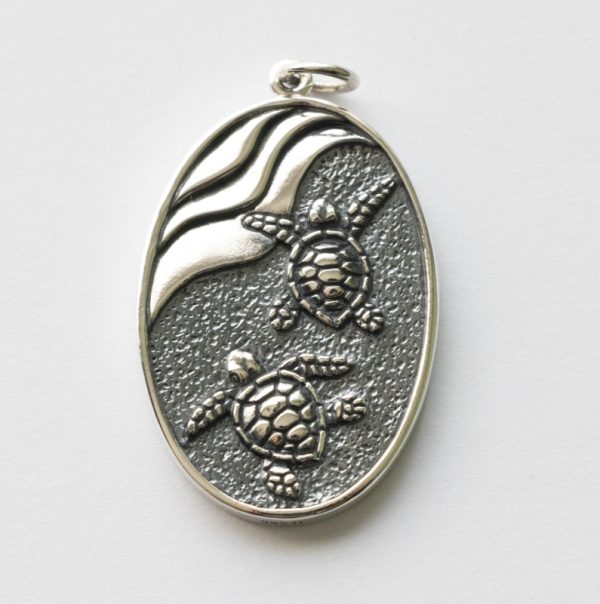 925 Sterling Silver Baby Sea Turtles Pendant
