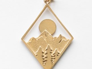 Bronze Mountain in Diamond Frame Charm