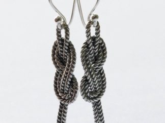 925 Sterling Silver Figure 8 Knot Dangle Earrings ( 1 pair )