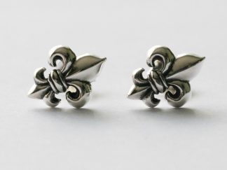 925 Sterling Silver Fleur De Lys Post Earrings