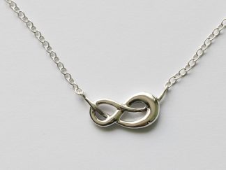 925 Sterling Silver Infinity Knot Festoon Pendant and Chain