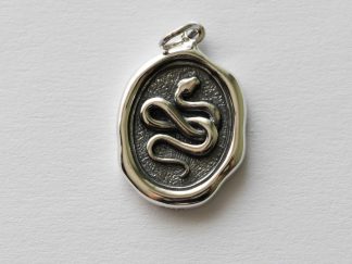 925 Sterling Silver Wax Seal Snake Charm