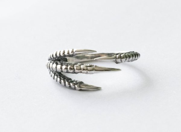 925 Sterling Silver Bird Claw Adjustable Ring
