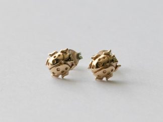 Bronze Lady Bug Post Earrings (1 pair)