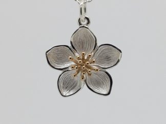 925 Sterling Silver and Bronze Cherry Blossom Charm