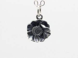 925 Sterling Silver Small Poppy Charm