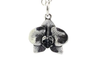 925 Sterling Silver Small Orchid Charm