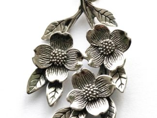 925 Sterling Silver Dogwood Flowers Pendant