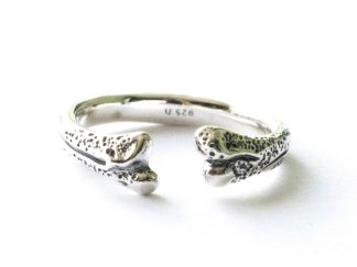925 Sterling Silver Bone Adjustable Ring