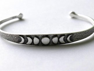925 Sterling Silver Moon Phase Cuff Bracelet