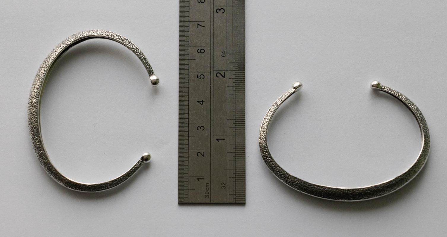 925 Sterling Silver Textured Cuff Bracelet - Image 3