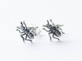 925 Sterling Silver Ant Post Earrings ( 1 pair)