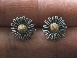 925 Sterling Silver and Bronze Daisy (Small) Earrings - 1 Pair