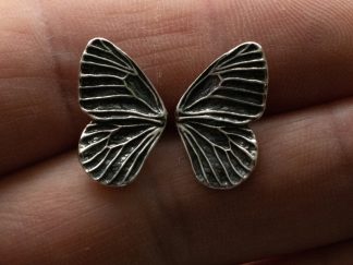 925 Sterling Silver Butterfly Wing Post Earrings ( 1 pair)