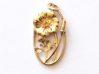 Bronze California Poppy Charm