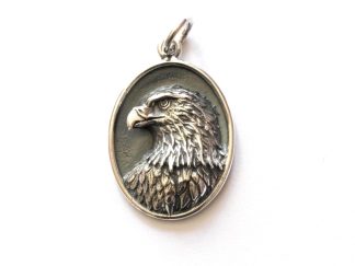 925 Sterling Silver Oval Eagle Charm