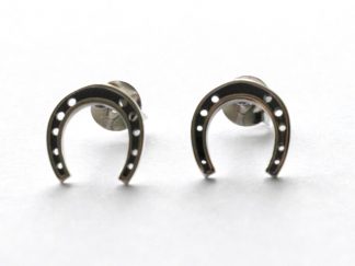 925 Sterling Silver Horseshoe Post Earrings ( 1 pair)