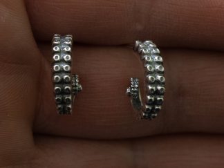 925 Sterling Silver Octopus Tentacle Post Hoop Earrings ( 1 pair)