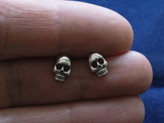 925 Sterling Silver Skull Earrings ( 1 Pair )