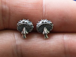 925 Sterling Silver Agaric Mushroom Earrings ( 1 pair)