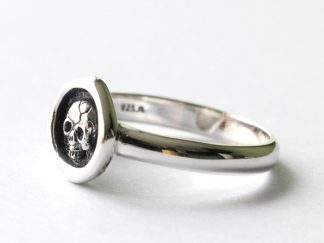 925 Sterling Silver Skull Wax Seal Ring